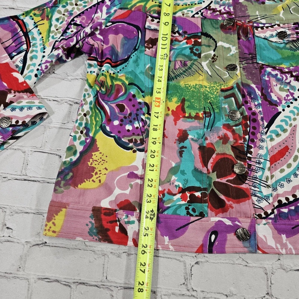 Phool Paint Splatter Button Front Jacket Multicol… - image 2